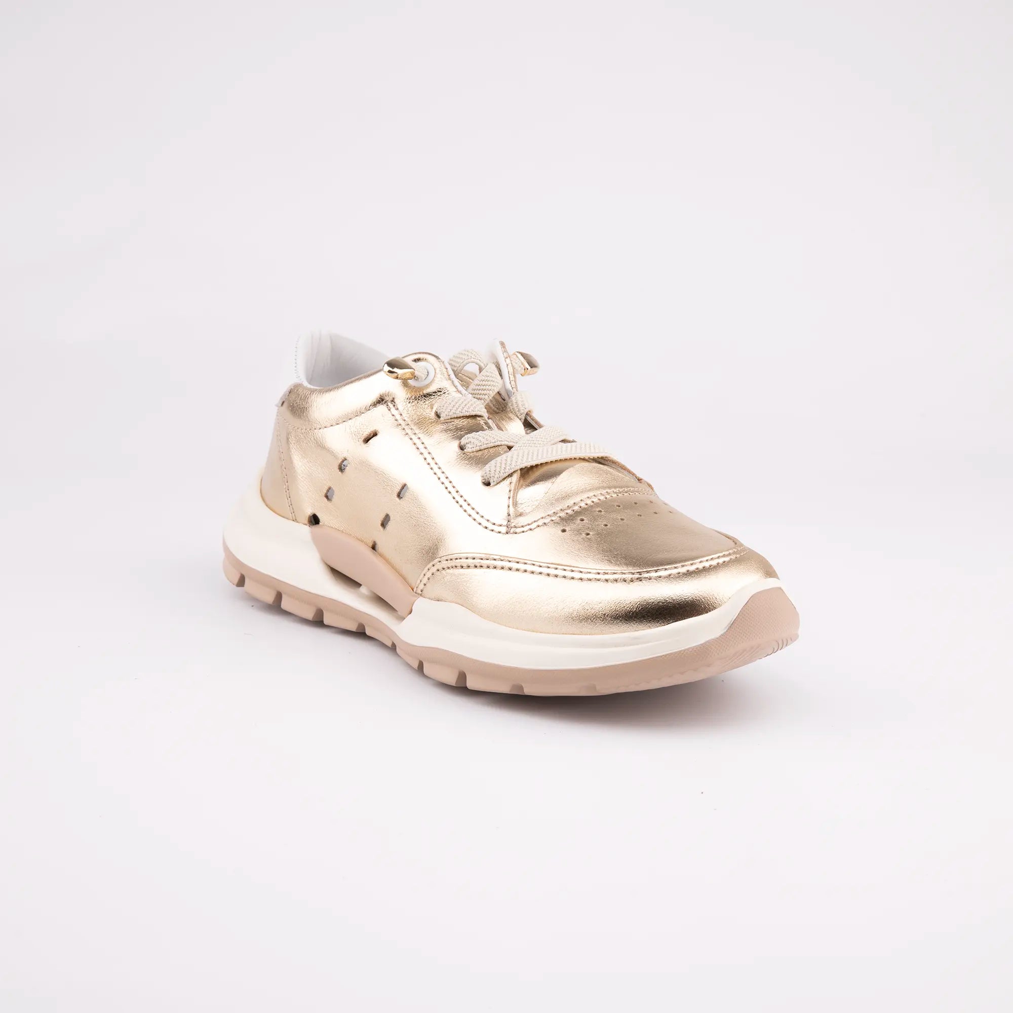 MrCalvano Venice Beach Gold Leather Women's Sneakers
