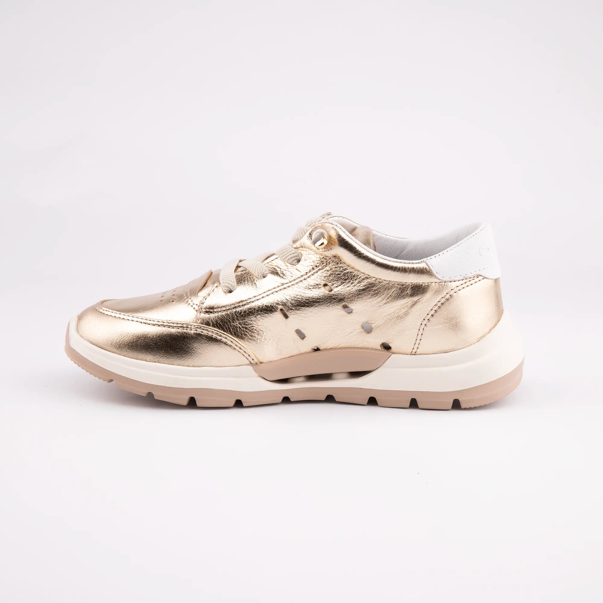MrCalvano Venice Beach Gold Leather Women's Sneakers