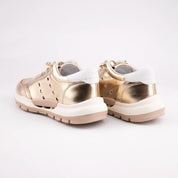 MrCalvano Venice Beach Gold Leather Women's Sneakers