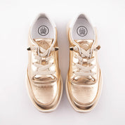 MrCalvano Venice Beach Gold Leather Women's Sneakers
