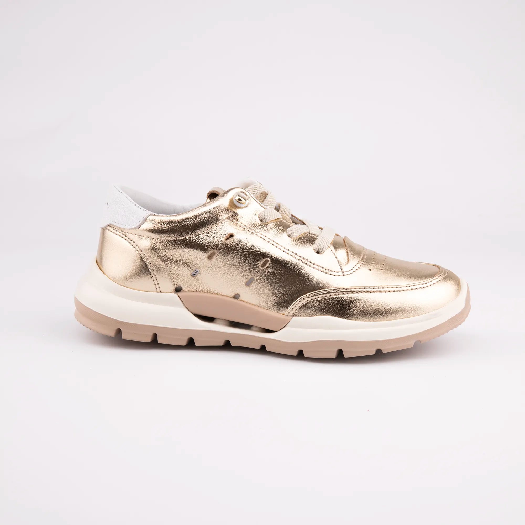 MrCalvano Venice Beach Gold Leather Women's Sneakers