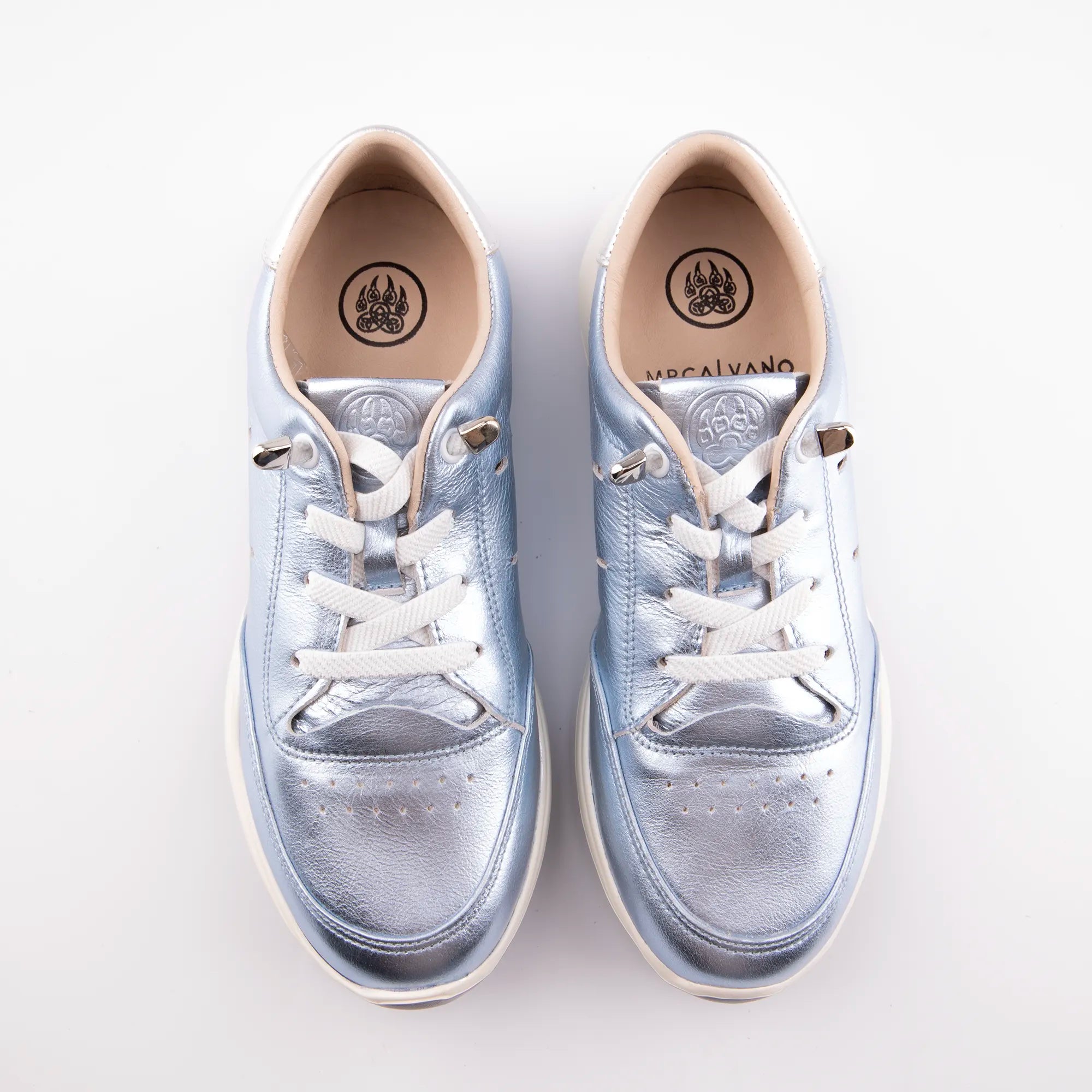 MrCalvano Venice Beach Ice Box Leather Women's Sneakers