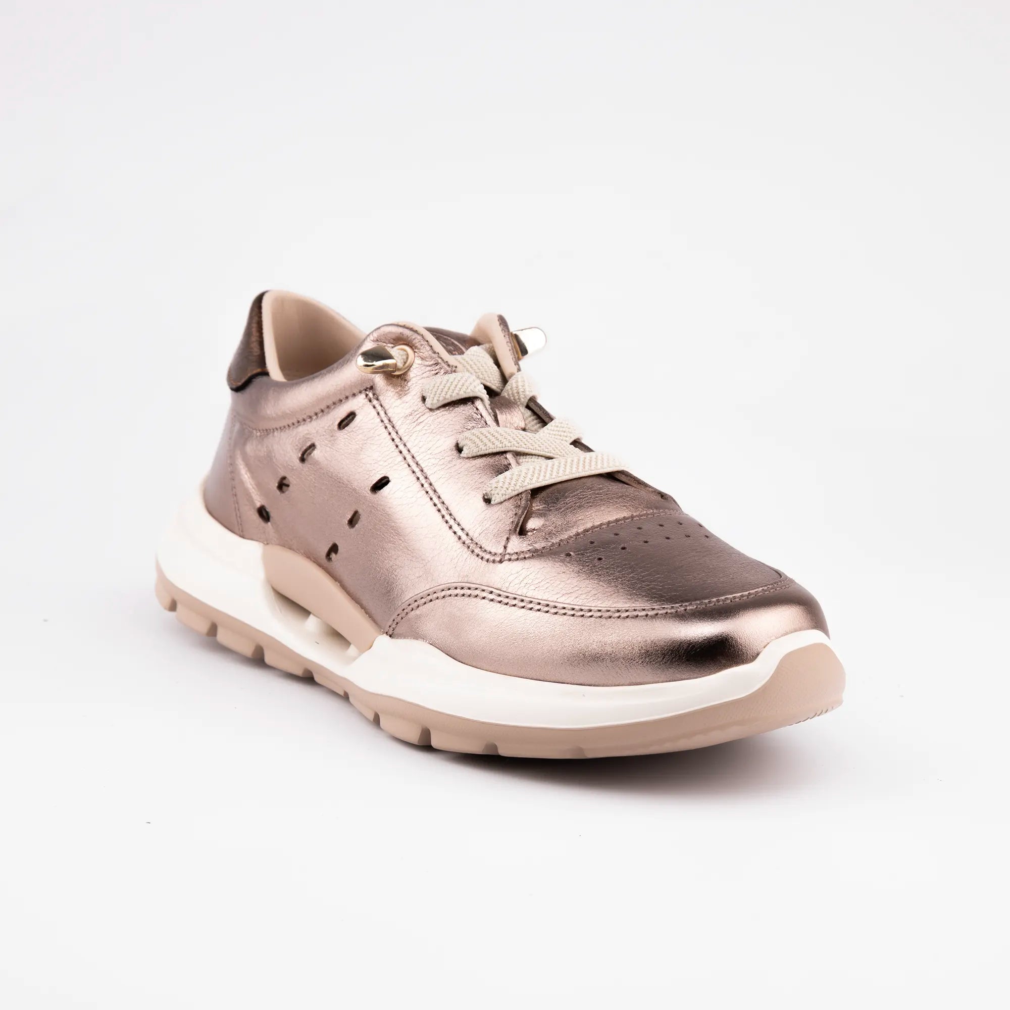 MrCalvano Venice Beach Bronze Leather Women's Sneakers