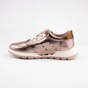 MrCalvano Venice Beach Bronze Leather Women's Sneakers