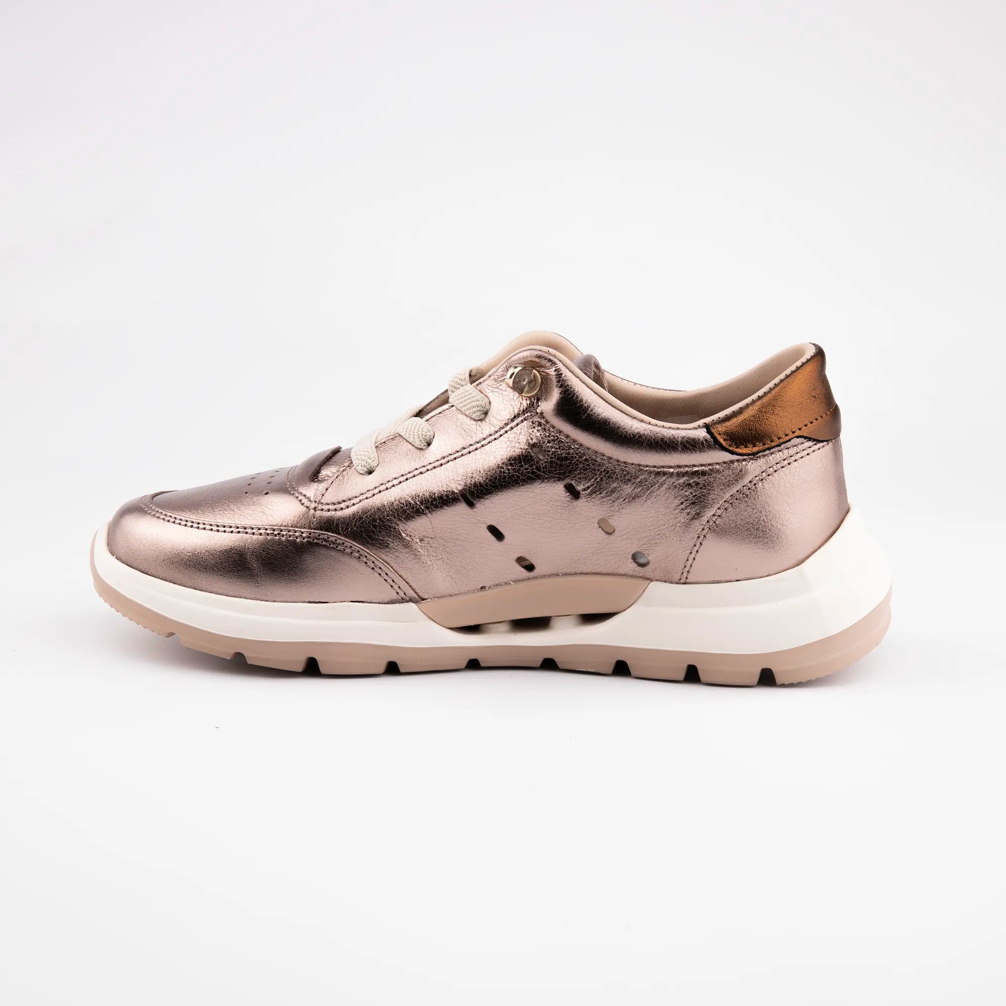MrCalvano Venice Beach Bronze Leather Women's Sneakers