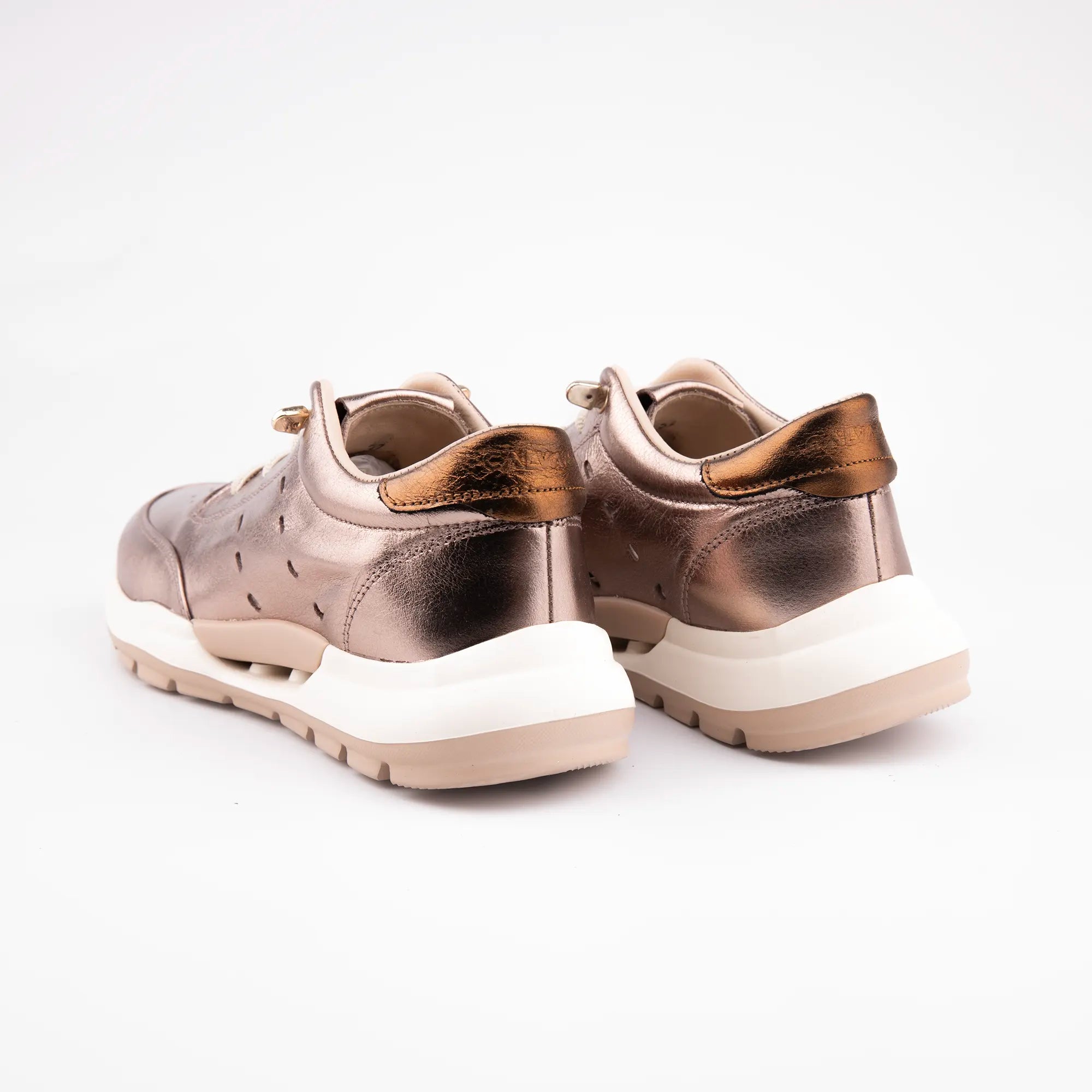 MrCalvano Venice Beach Bronze Leather Women's Sneakers