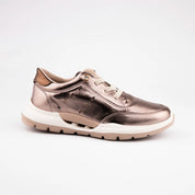 MrCalvano Venice Beach Bronze Leather Women's Sneakers