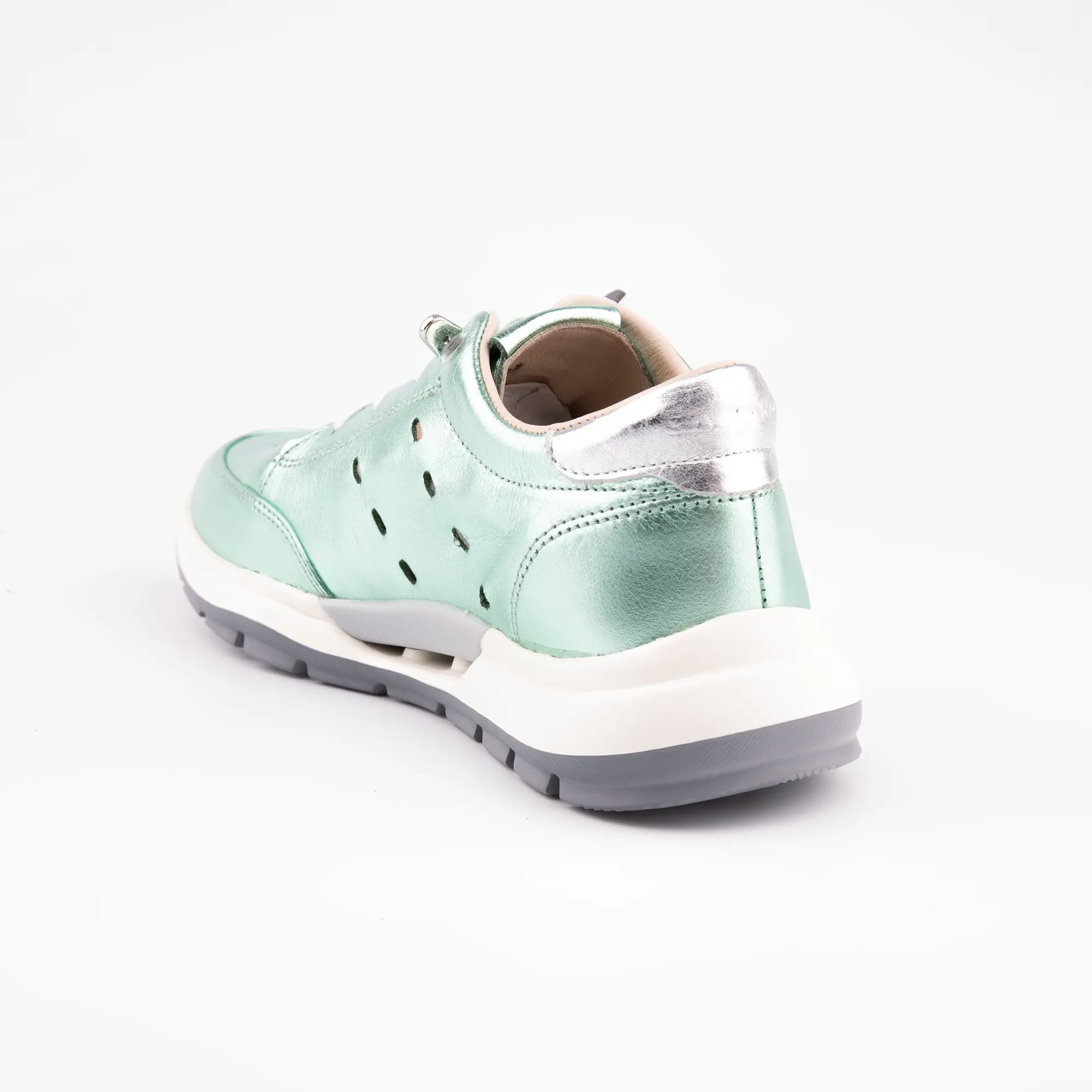 MrCalvano Venice Beach Ice Green Leather Women's Sneakers