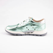 MrCalvano Venice Beach Ice Green Leather Women's Sneakers