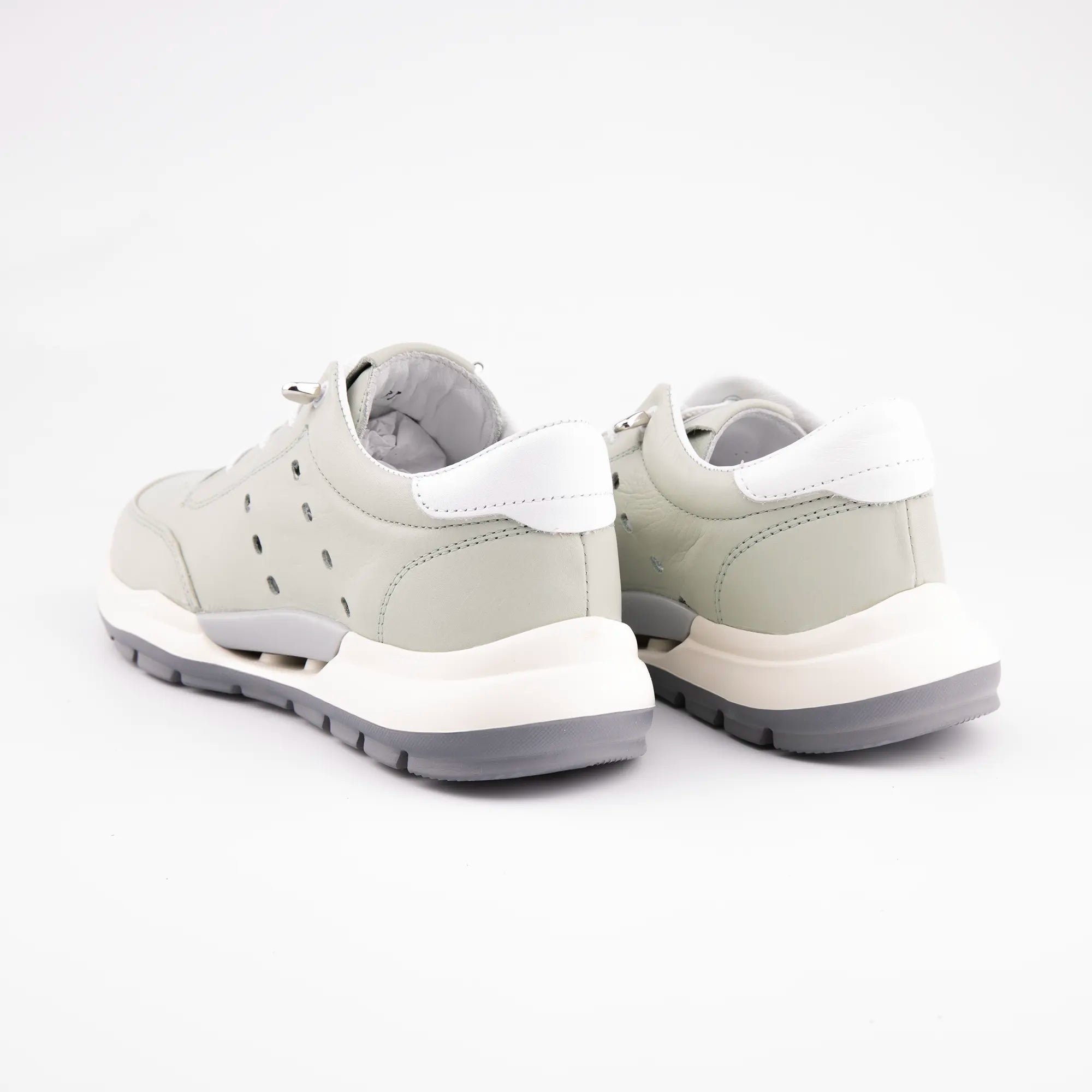 MrCalvano Venice Beach Mint Leather Women Casual Shoes