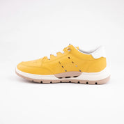 MrCalvano Venice Beach Mustard Leather Women's Sneakers