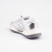 MrCalvano Venice Beach Silver Leather Women's Sneakers
