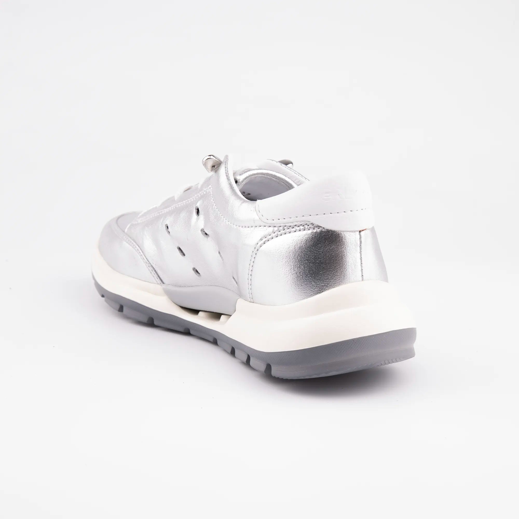 MrCalvano Venice Beach Silver Leather Women's Sneakers