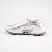 MrCalvano Venice Beach Silver Leather Women's Sneakers