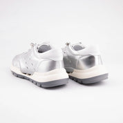 MrCalvano Venice Beach Silver Leather Women's Sneakers