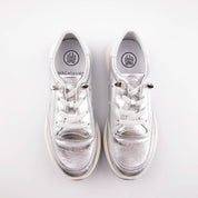 MrCalvano Venice Beach Silver Leather Women's Sneakers
