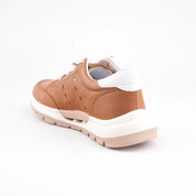 MrCalvano Venice Beach Tobacco Leather Women's Sneakers