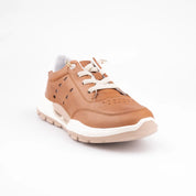 MrCalvano Venice Beach Tobacco Leather Women's Sneakers