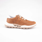 MrCalvano Venice Beach Tobacco Leather Women's Sneakers
