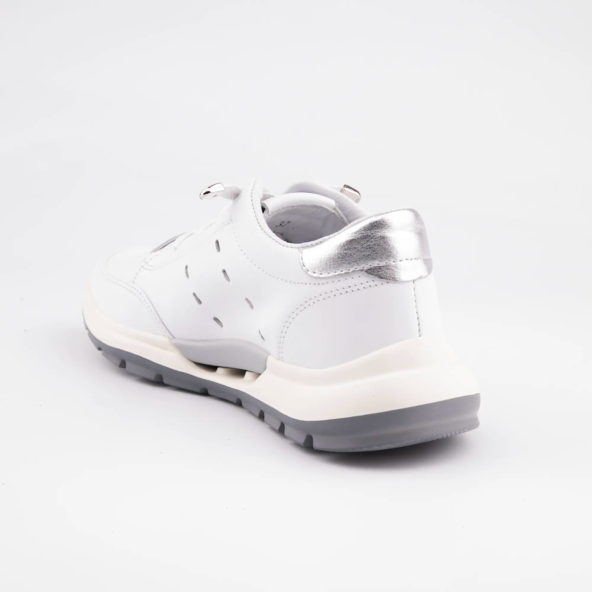 MrCalvano Venice Beach White Leather Women Sneakers