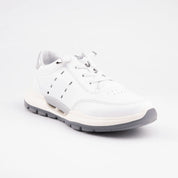 MrCalvano Venice Beach White Leather Women Sneakers