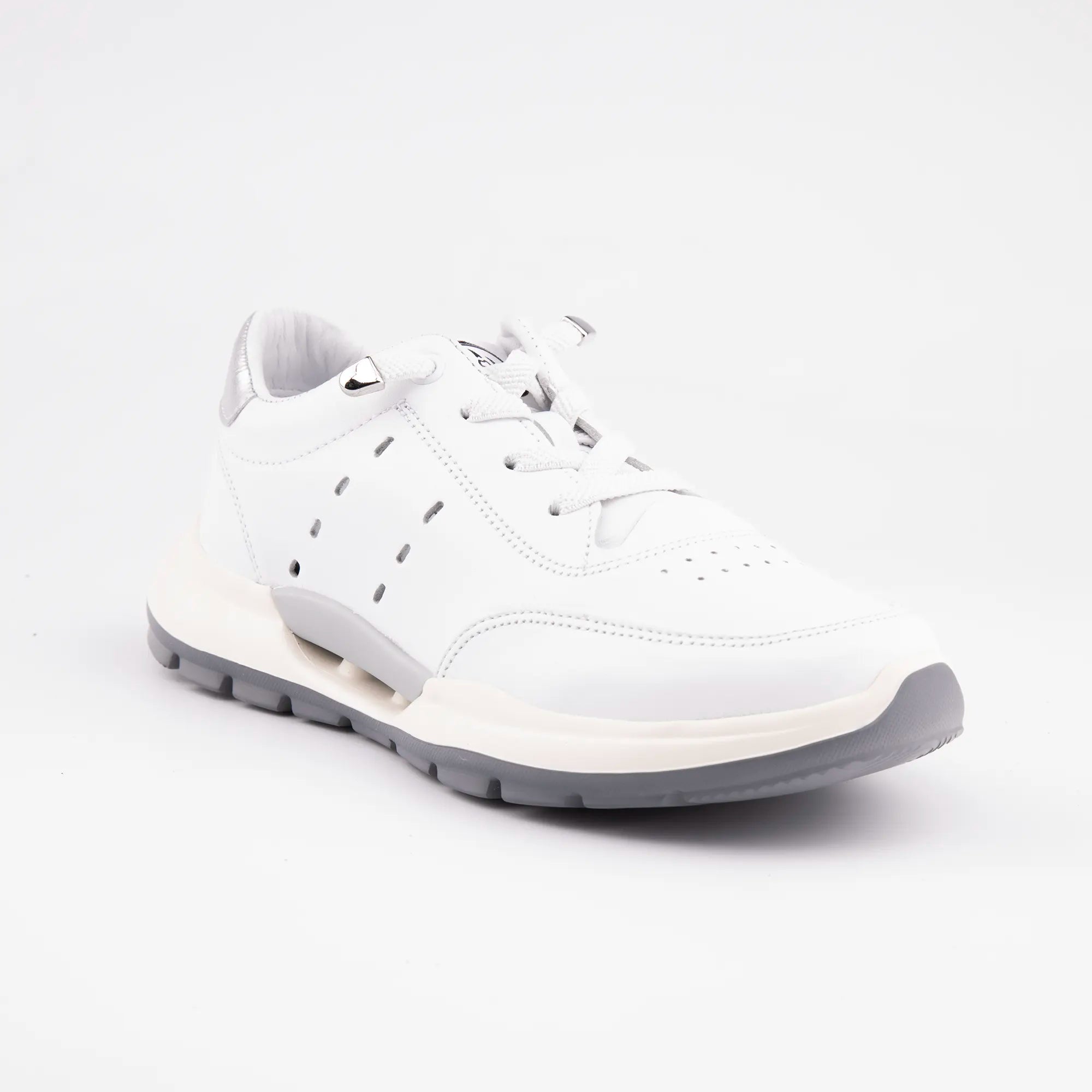 MrCalvano Venice Beach White Leather Women Sneakers