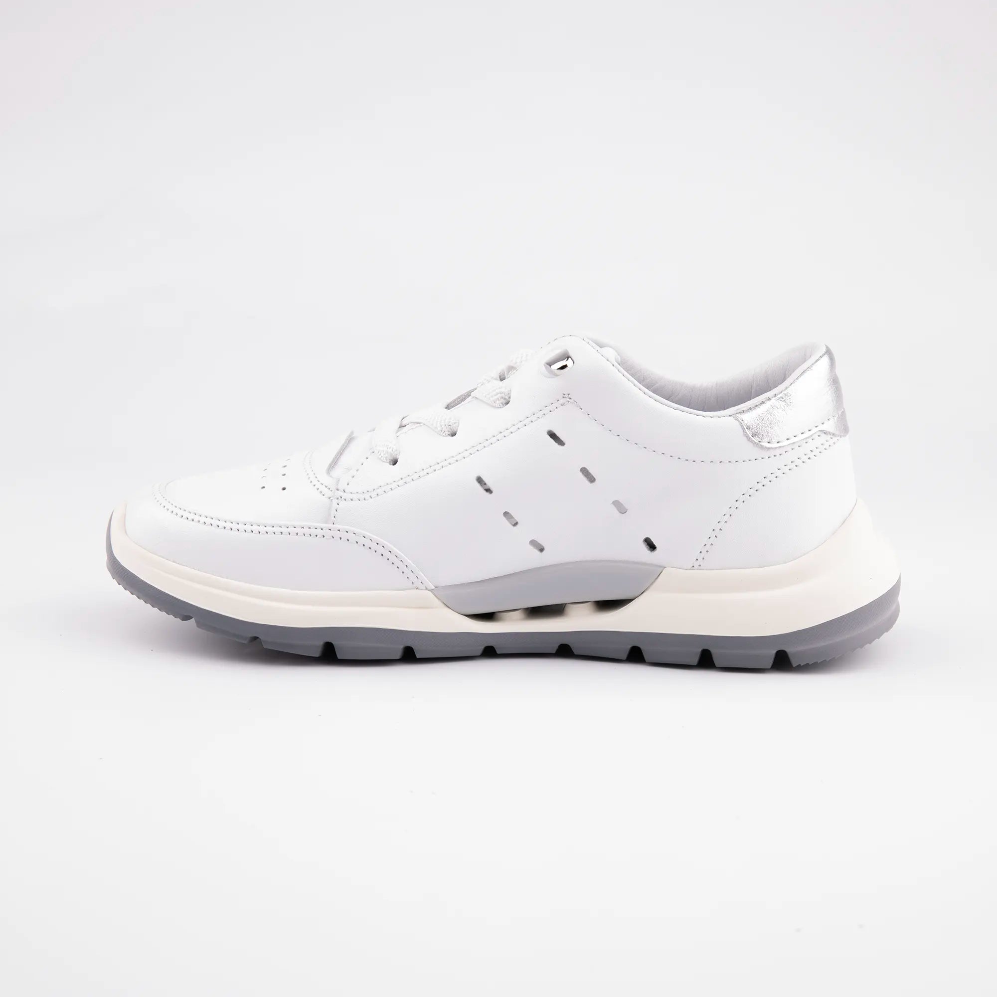 MrCalvano Venice Beach White Leather Women Sneakers