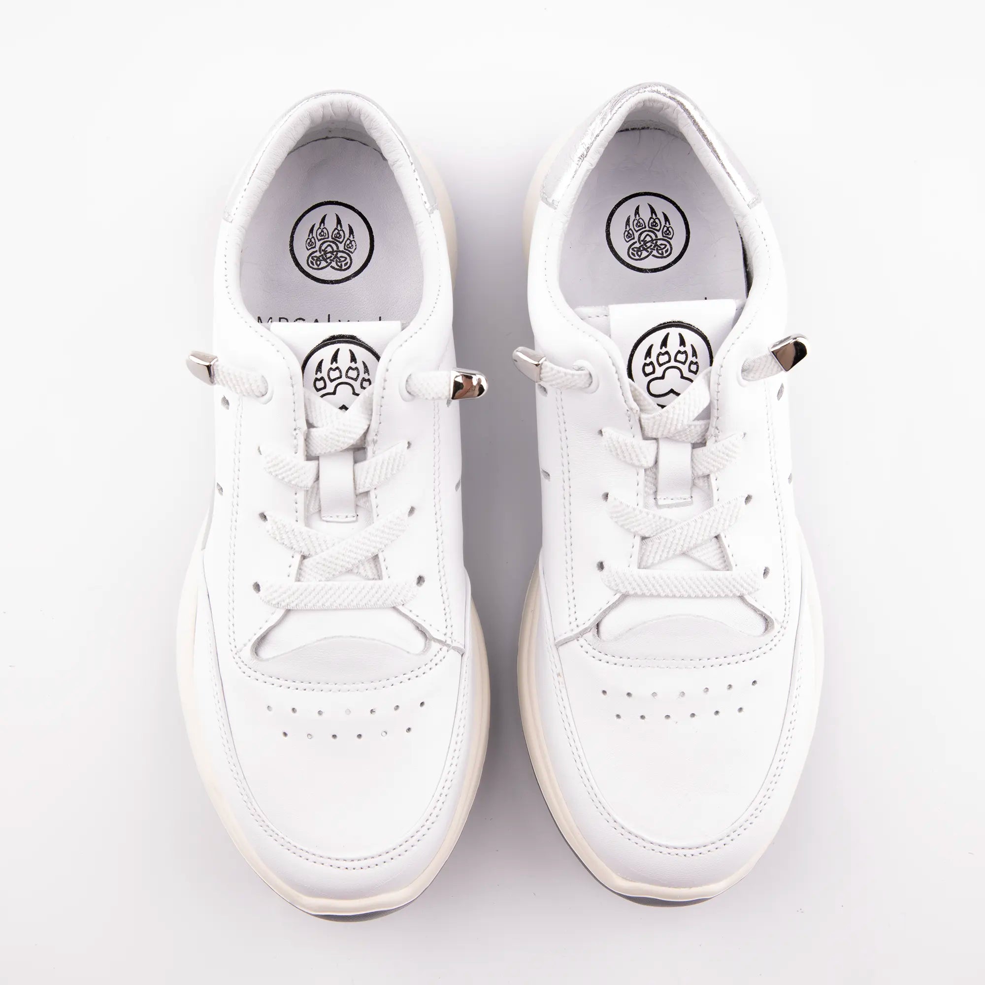 MrCalvano Venice Beach White Leather Women Sneakers