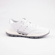 MrCalvano Venice Beach White Leather Women Sneakers