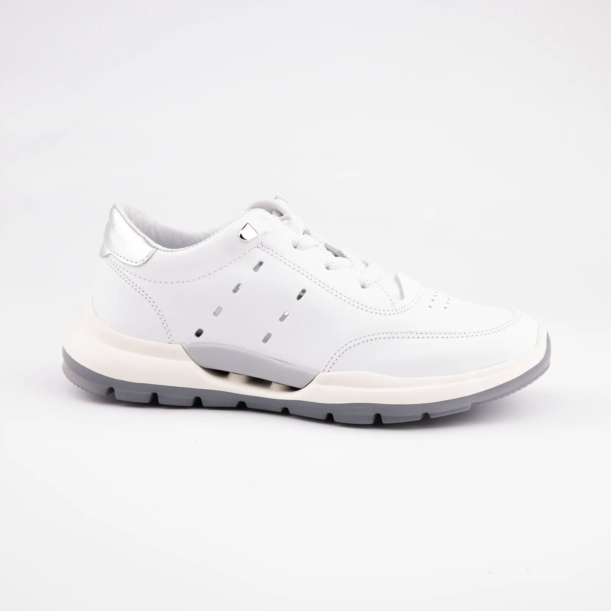 MrCalvano Venice Beach White Leather Women Sneakers